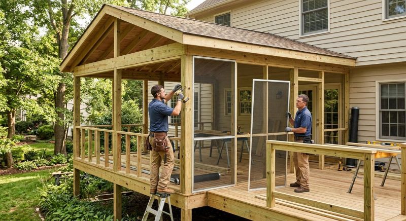Porch Enclosure Installation in Asheville, NC